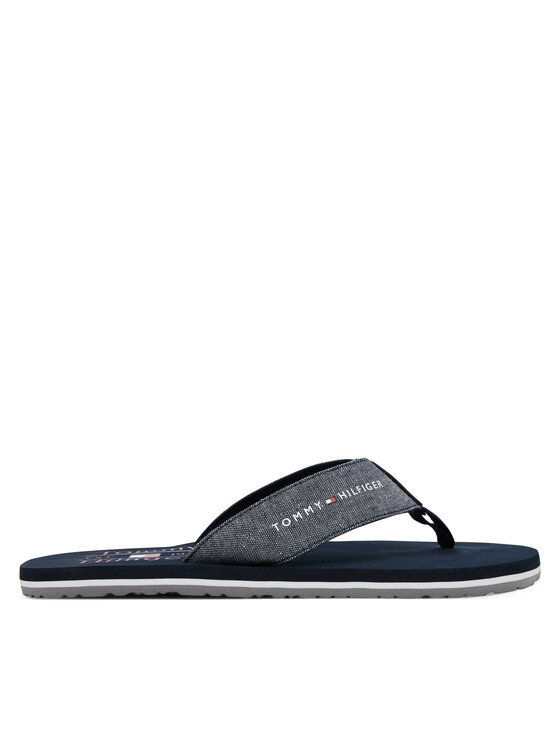 Tommy Hilfiger Tommy Hilfiger Σαγιονάρες Chambray Beach Sandal FM0FM05570 Σκούρο μπλε