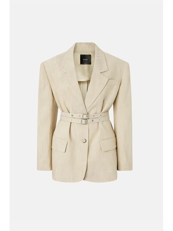PINKO PINKO Marynarka Emozioni Beżowy Structured Fit