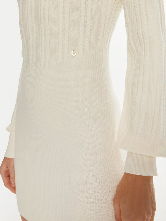 Guess Guess Džemper haljina W4BK08 Z2V42 Écru Regular Fit