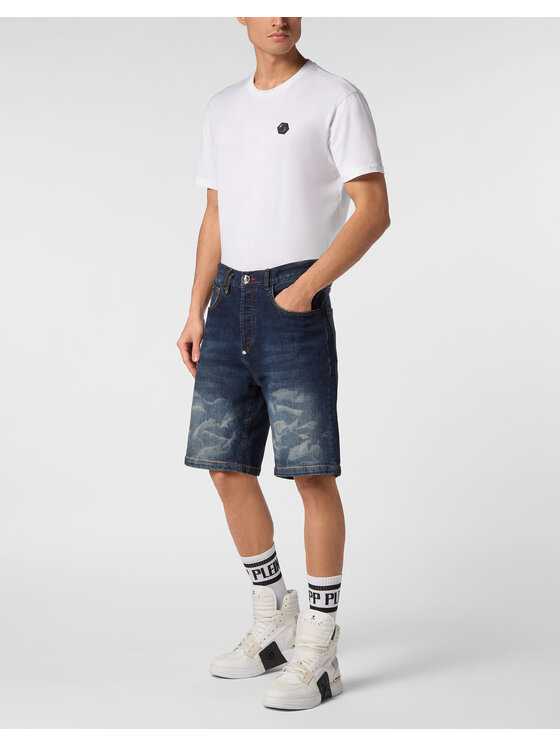 PHILIPP PLEIN PHILIPP PLEIN Pantaloncini di jeans 19287 Celeste Loose Fit