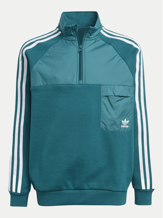 adidas Felpa IY0012 Turchese Relaxed Fit Modivo