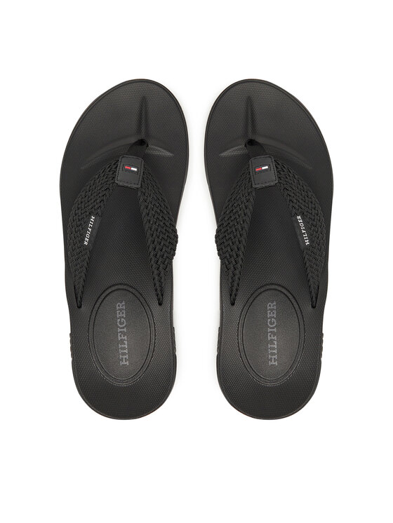 Tommy Hilfiger Tommy Hilfiger Čības uz pirksta Molded Web Beach Sandal FM0FM05434 Melns