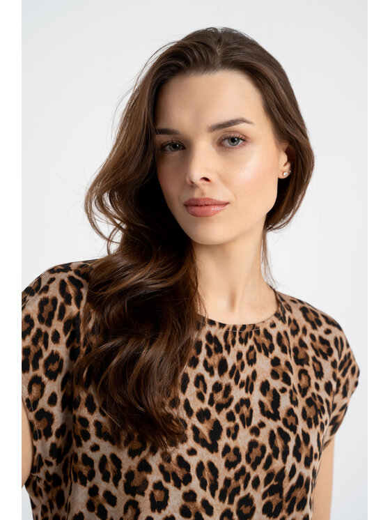 CLICK CLICK Μπλουζάκι 10-6760 Καφέ Loose Fit