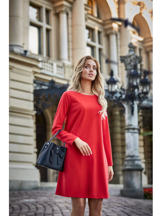Stylove Stylove Každodenné šaty S137 Červená Regular Fit