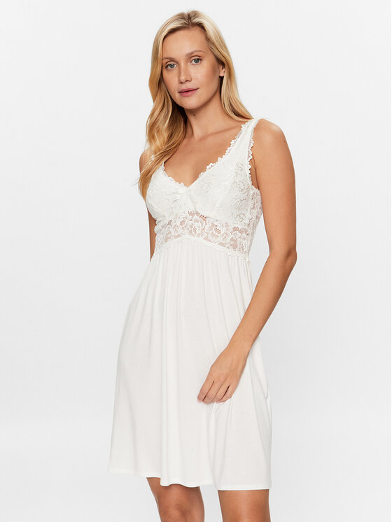 Hunkemöller Nočná košeľa Nora 175246 Biela Feminine Fit