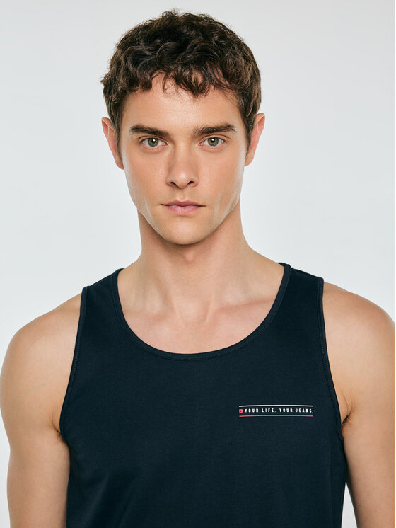 BIG STAR BIG STAR Tank top SONER Granatowy Basic Fit