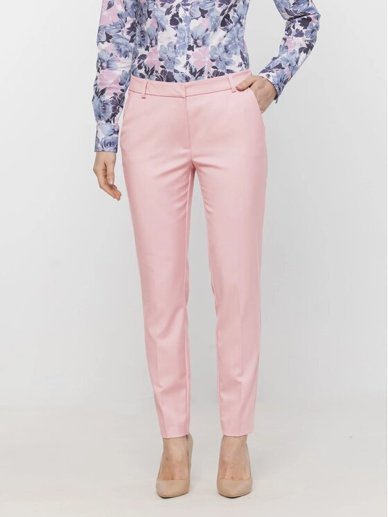 Willsoor Willsoor Spodnie materiałowe 68242 Różowy Slim Leg