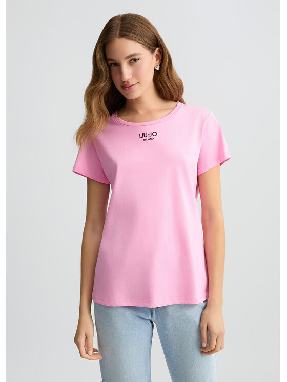 Liu Jo T-shirt TA5170JS923M9122 Rosa Regular Fit, taglia : XL