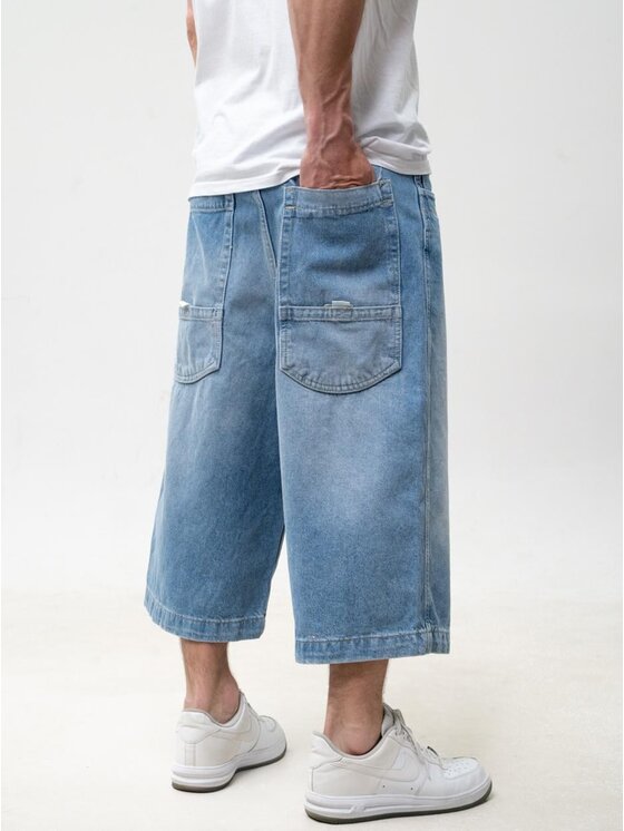 Jigga Wear Jigga Wear Szorty jeansowe jORTS BAGY SZEROKIE SPODENKI 132190 Niebieski Baggy Fit