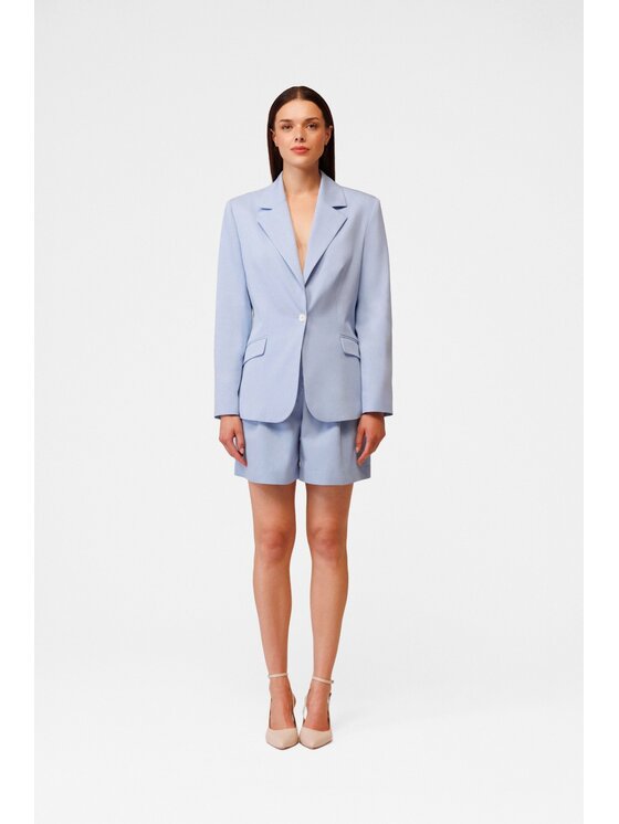 LE POSSÉ LE POSSÉ Pantaloncini di tessuto SGZWS Azzurro chiaro Regular Fit