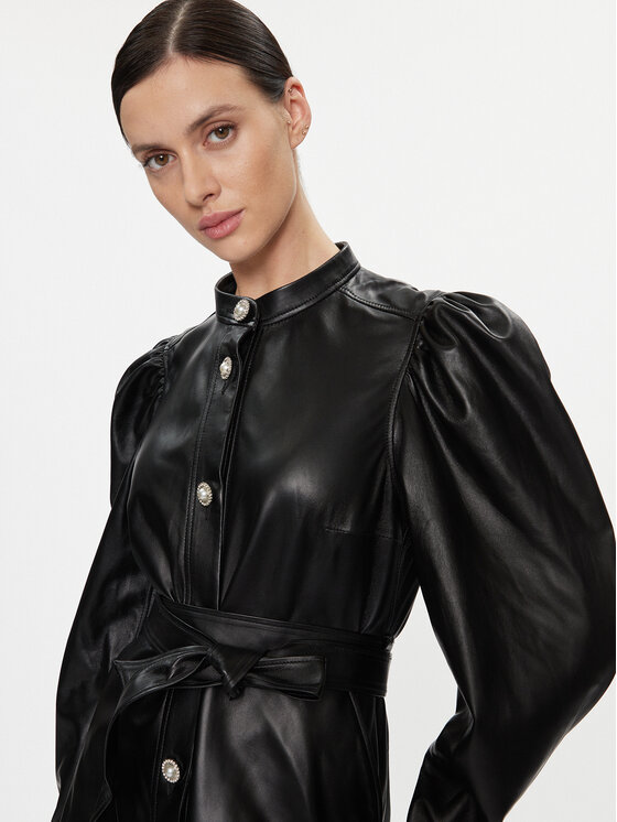 Custommade Custommade Lederkleid Lanette 999418461 Schwarz Regular Fit