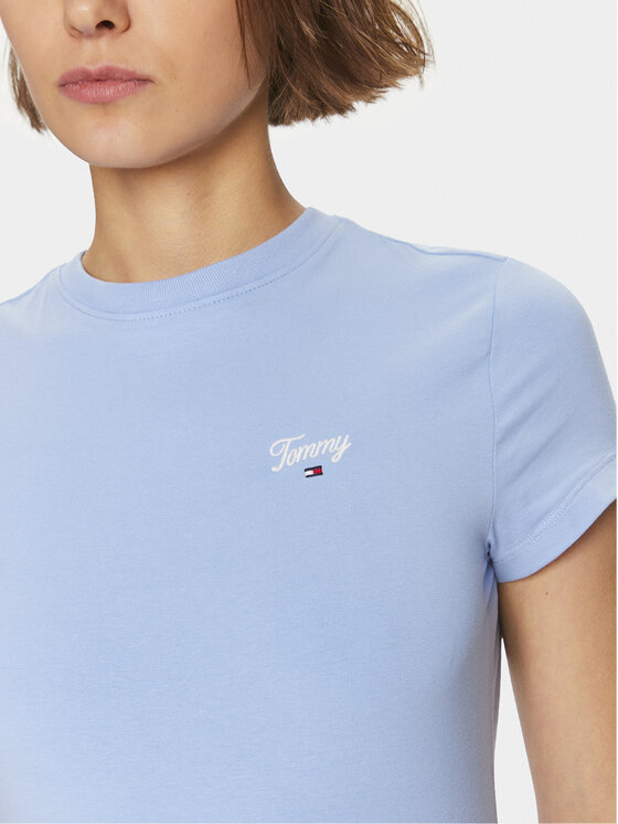 Tommy Jeans Tommy Jeans Letní šaty Script DW0DW17926 Světle modrá Regular Fit