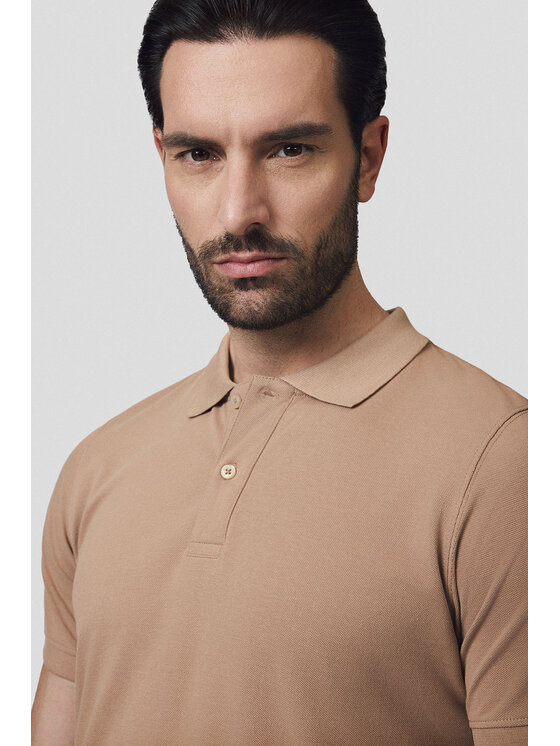 Lancerto Lancerto Polo Cassian PO073125000007 Beżowy Regular Fit