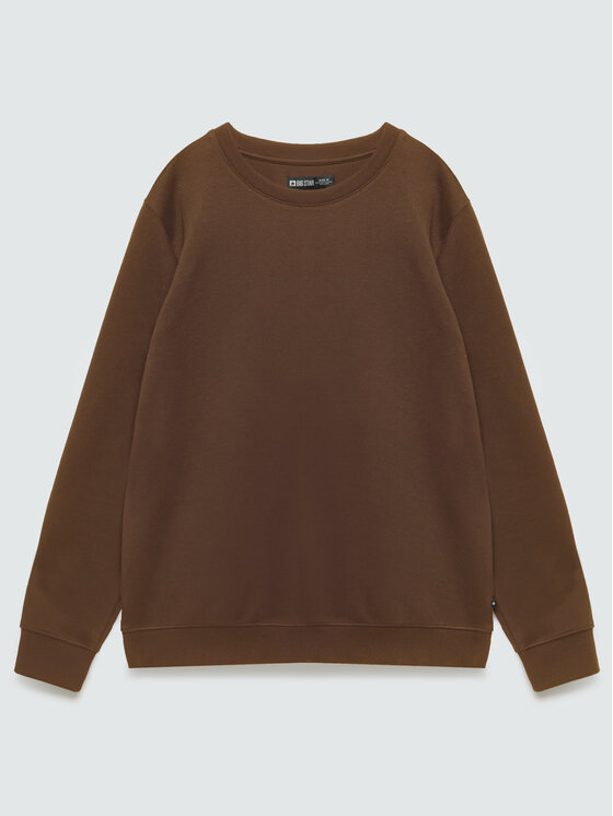 BIG STAR BIG STAR Bluza BREMEN Brązowy Basic Fit