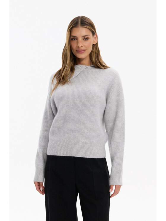 Deni Cler Milano Deni Cler Milano Sweter T-DC-S463-F5-90-81-1 Szary Regular Fit