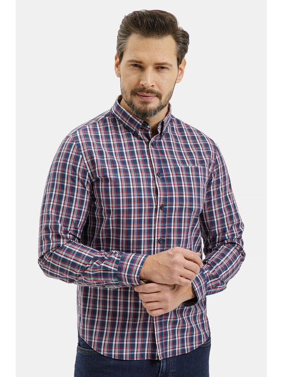 Cross Jeans Cross Jeans Koszula 35650-468 Niebieski Regular Fit
