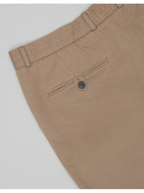 Borgio Borgio Spodnie garniturowe LASCRAI_BR Brązowy Slim Fit