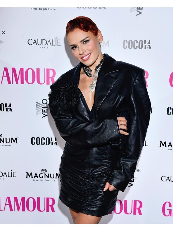 Chérir Paris Chérir Paris Marynarka Krótka marynarka ze skóry naturalnej Czarny Oversize