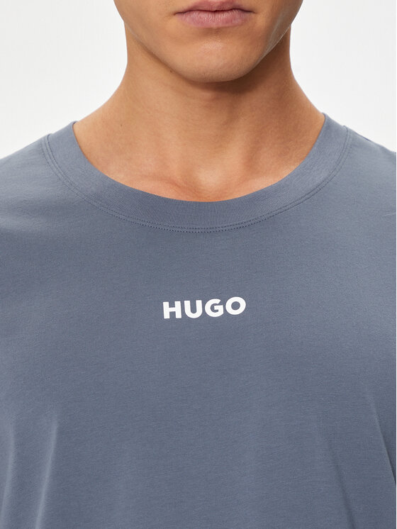 HUGO Hugo Marškinėliai Linked 50518646 Mėlyna Relaxed Fit