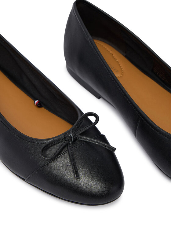 Tommy Hilfiger Tommy Hilfiger Balerina Hilfiger Smooth Lthr Ballet FW0FW09241 Fekete