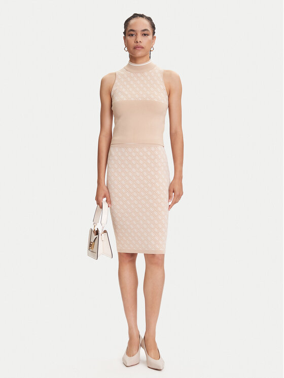 Guess Guess Πουλόβερ W3YR26 Z37K0 Μπεζ Slim Fit