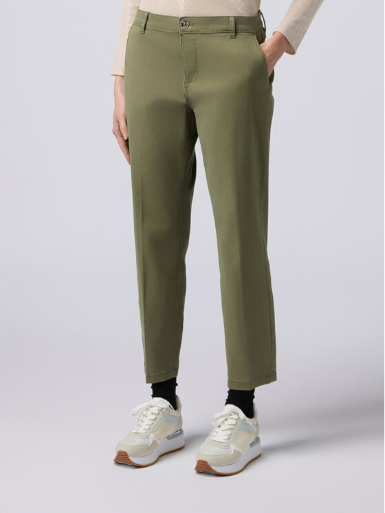 Oltre Oltre Pantaloni di tessuto P785R008238N035 Verde Regular Fit