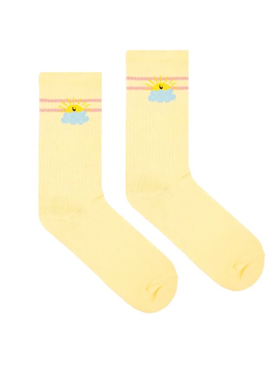 Skarpety wysokie unisex, rozmiar 42/46, Żółte, sportowe organiczne