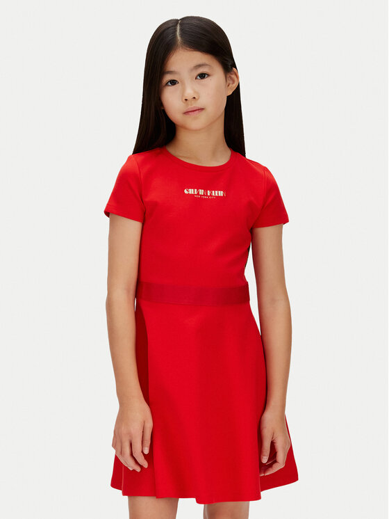 Calvin Klein Jeans Rochie de zi IG0IG03099 Roșu Regular Fit