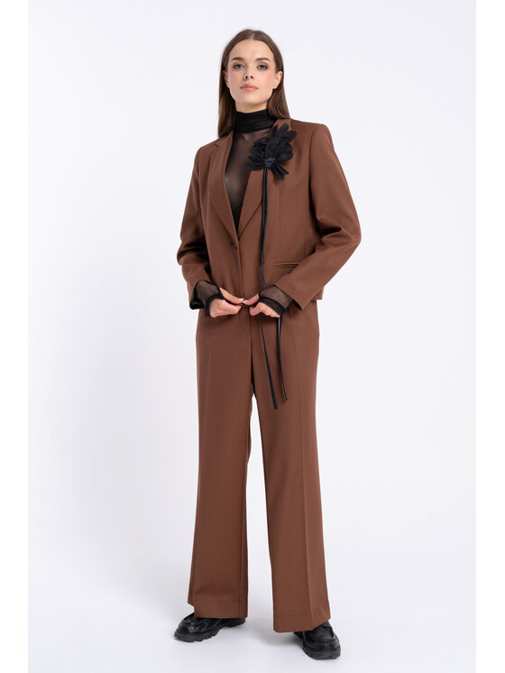 CLICK CLICK Midi sukně 71-0041 Hnědá Short Fit