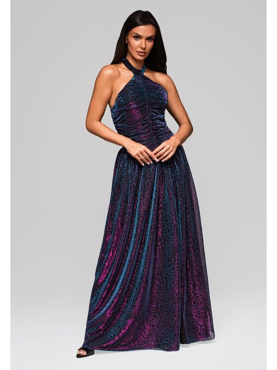 Ombre Ombre Sukienka wieczorowa LA-OM-DLR217 Kolorowy Regular Fit