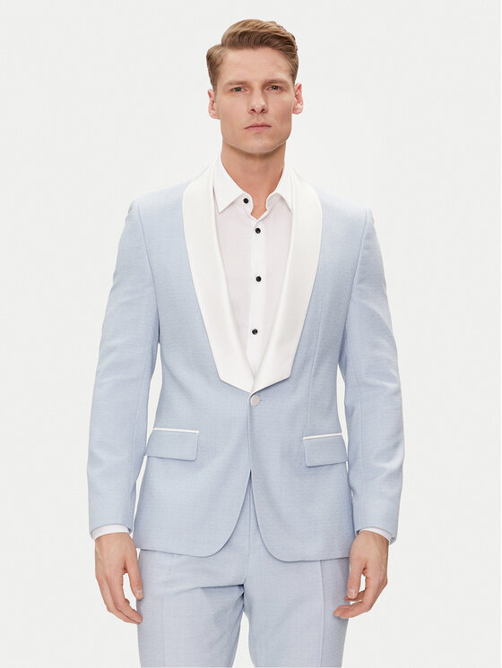 Hugo Giacca da abito Henry242E1X 50513750 Celeste Slim Fit, taglia : 54