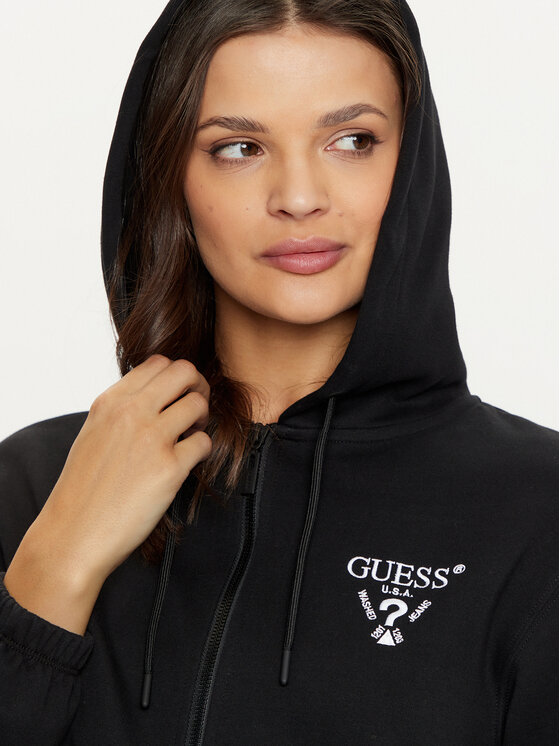 Guess Guess Majica dugih rukava V5RQ20 KC3D2 Crna Regular Fit