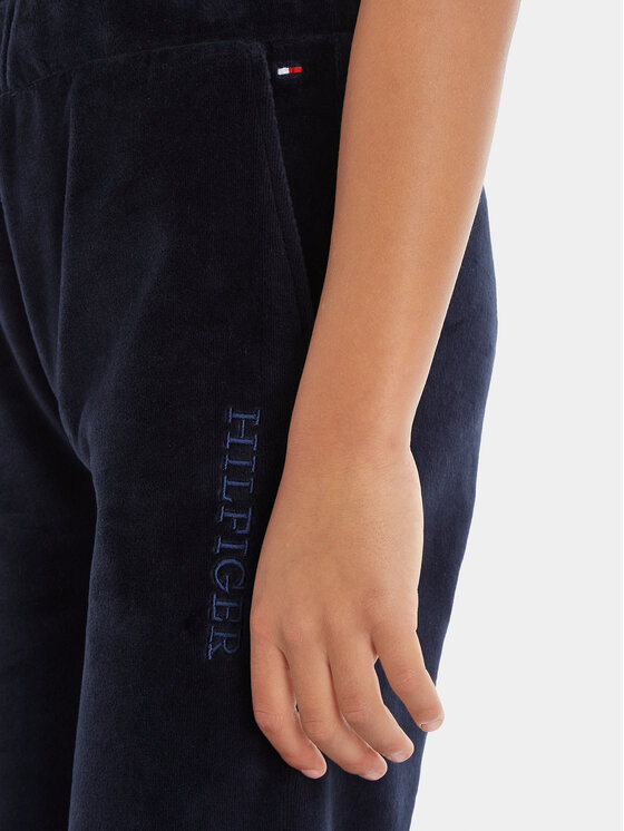 Tommy Hilfiger Tommy Hilfiger Donji dio trenerke KG0KG07409 M Tamnoplava Wide Leg