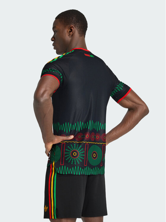 adidas adidas Koszulka techniczna Jamaica 26 x Bob Marley Away Authentic Jersey Czarny Slim Fit