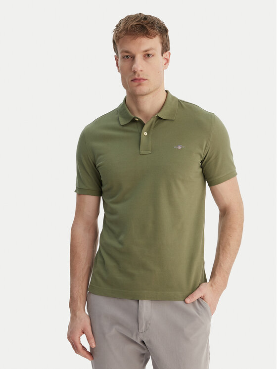 Gant Tricou polo Shield 2220 Verde Slim Fit