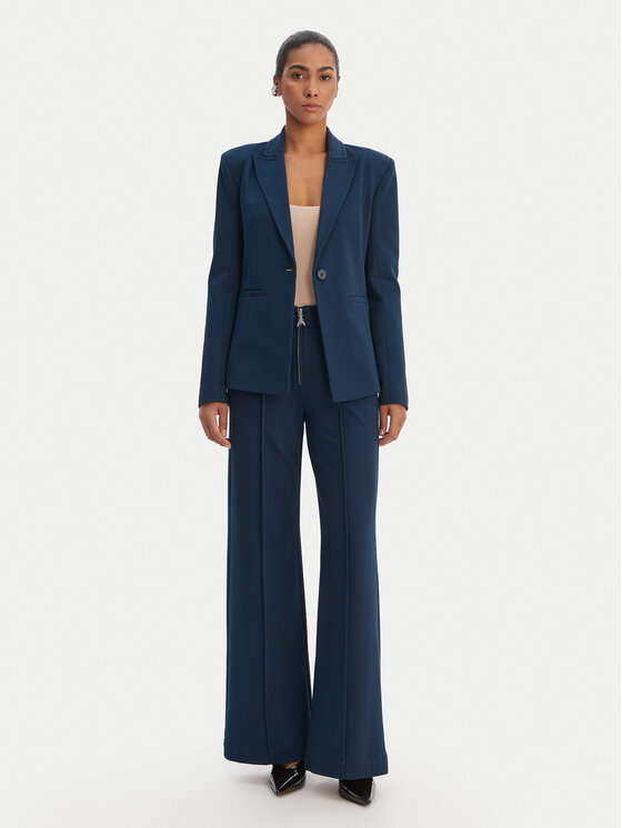 Patrizia Pepe Patrizia Pepe Kalhoty z materiálu 8P0813/A715 Modrá Wide Leg