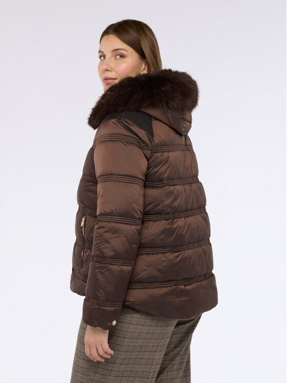 Fiorella Rubino Fiorella Rubino Kurtka puchowa F006T001423N022 Brązowy A-Line Fit