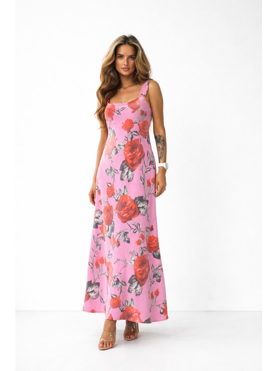 LilaLou LilaLou Sukienka letnia Magdalena Różowy Regular Fit