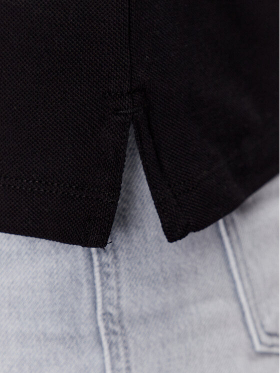 Tommy Hilfiger Tommy Hilfiger Тениска с яка и копчета Pique WW0WW37820 Черен Regular Fit