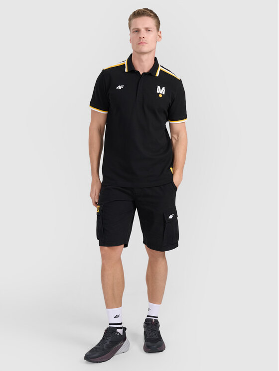 4F 4F Polo TEAMWEAR Czarny Regular Fit