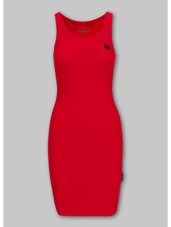 PITBULL PITBULL Sukienka codzienna Sukienka sportowa Rib LAYLA M/L Czerwony Slim Fit