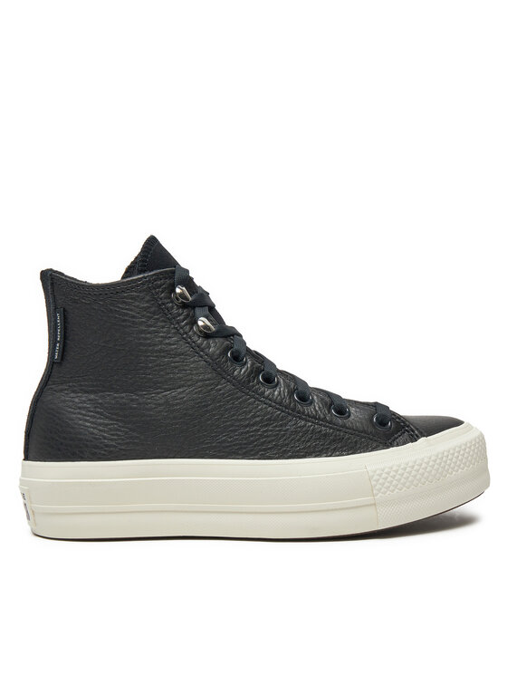 Converse Kedas Chuck Taylor All Star Lift Platform Water Repellent Leather A08312C Melns