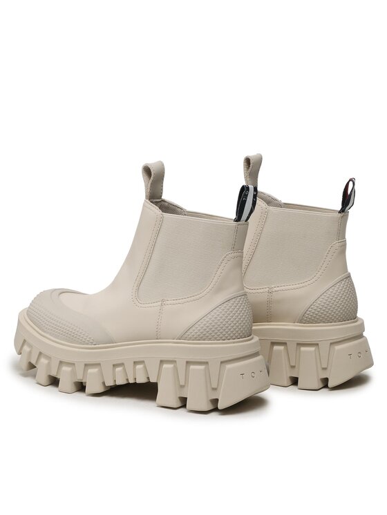 Tommy Jeans Tommy Jeans Kotníková obuv s elastickým prvkem Rubber Rain EN0EN02234 Écru