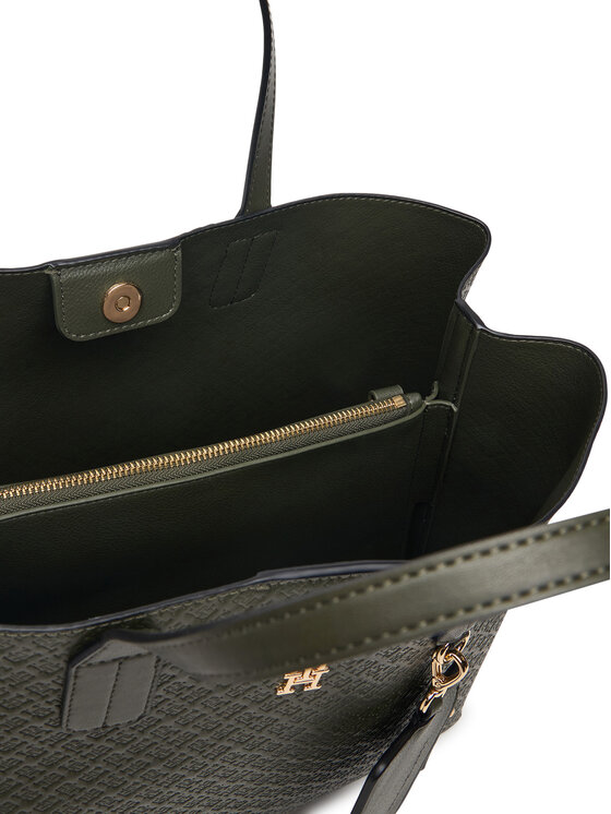 Tommy Hilfiger Tommy Hilfiger Handtasche Th Icon Satchel Mono AW0AW18923 Khakifarben