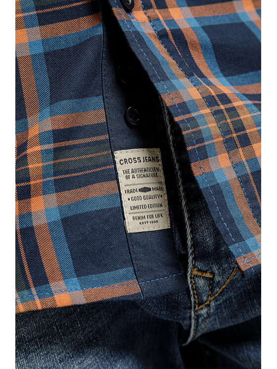 Cross Jeans Cross Jeans Koszula 35626-001 Granatowy Regular Fit