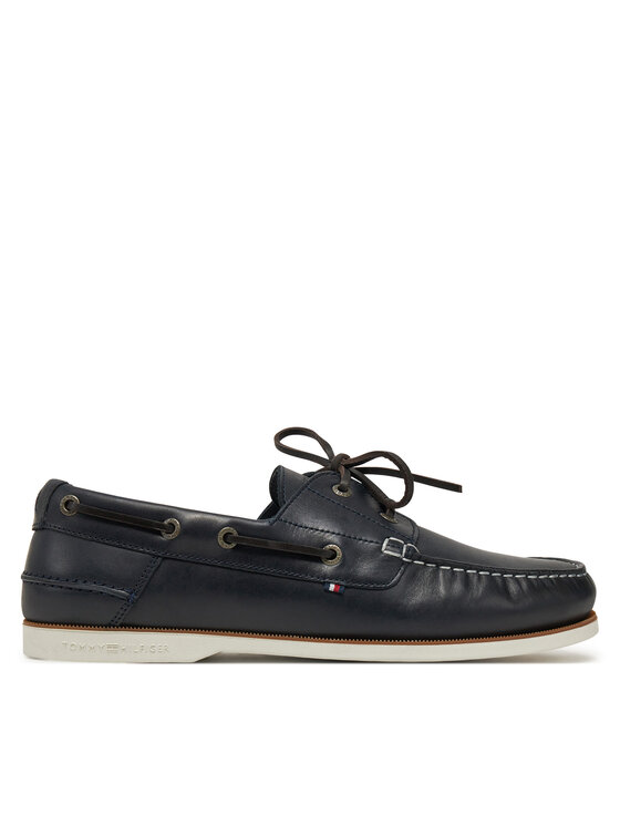 Tommy Hilfiger Īsi apavi Th Boat Shoe Core Lth FM0FM05569 Tumši zils