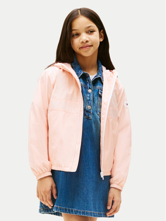 Tommy Hilfiger Windjacke - Kinderkleidung, Größe 12Y Rosa Essential KG0KG08580