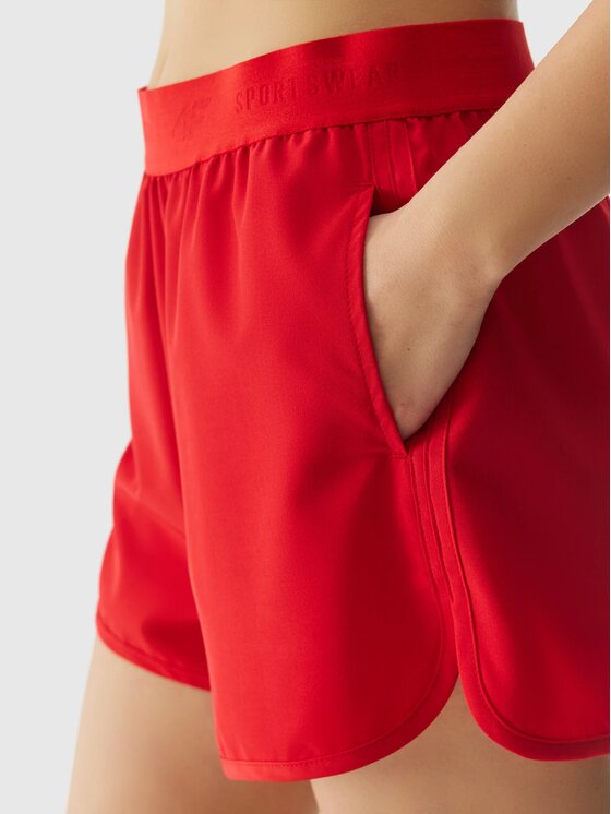 4F 4F Szorty plażowe 4FWSS24TSHOF323-62S Czerwony Regular Fit