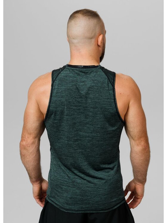 PITBULL PITBULL Tank top Tank Top Rashguard Performance Pro plus New Logo L Zielony Slim Fit