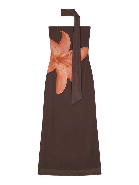 Vero Moda Vero Moda Лятна рокля Rosetta 10356030 Тъмнокафяв Regular Fit
